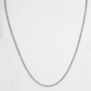 6.25 CT Natural Diamond 3 Prong Tennis Necklace G SI 16'' 14K White Gold